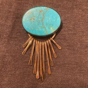 Rare vintage Navajo, Harry Spencer turquoise brooch